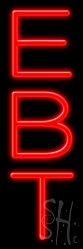 N102-1149-clear Red EBT Clear Backing Neon Sign - 8 x 24 in.