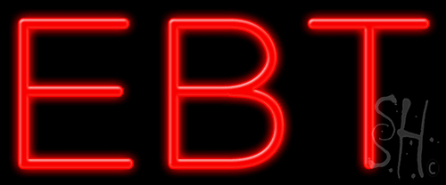 N102-1150-clear Red EBT Clear Backing Neon Sign - 8 x 24 in.
