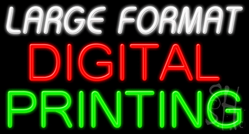 N102-0932-clear Red, White & Green Large Format Digital Printing Clear Backing Neon Sign - 20 x 37 in.