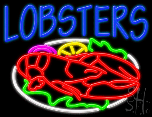 N102-0936-clear Multicolor Lobsters Clear Backing Neon Sign - 24 x 31 in.