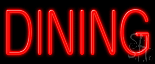 N102-1047-clear Red Dining Clear Backing Neon Sign - 10 x 24 in.