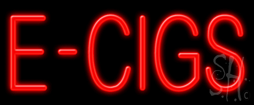 N102-1048-clear Red E Cigs Clear Backing Neon Sign - 10 x 24 in.
