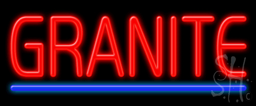 N102-1054-clear Red & Blue Granite Clear Backing Neon Sign - 10 x 24 in.