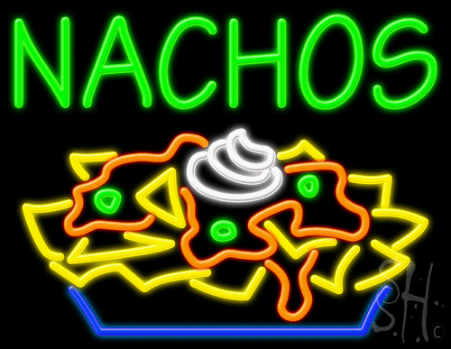 N102-0945-clear Multicolor Nachos Clear Backing Neon Sign - 24 x 31 in.