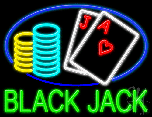 N102-0858-clear Multicolor Black Jack Clear Backing Neon Sign - 24 x 31 in.