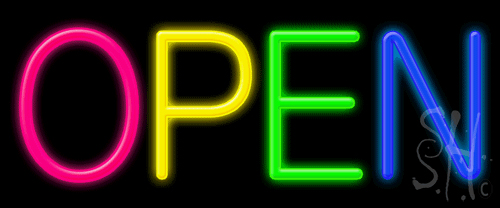 N102-1069-clear Multicolor Open Clear Backing Neon Sign - 10 x 24 in.
