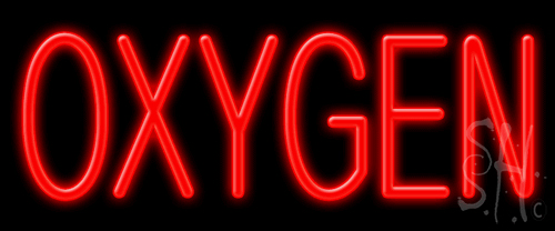 N102-1071-clear Red Oxygen Clear Backing Neon Sign - 10 x 24 in.