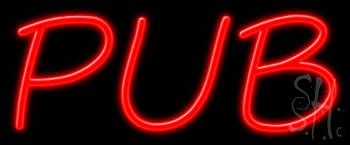 N102-1074-clear Red Pub Clear Backing Neon Sign - 10 x 24 in.
