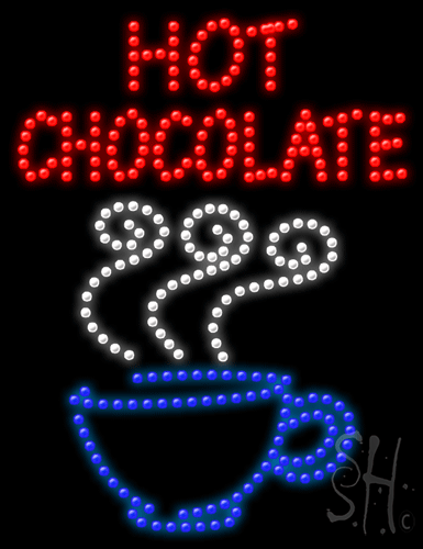 White, Red & Blue Hot Chocolate Animated LED Sign - 20 x 26 x 1 in -  Altruismo, AL2092351