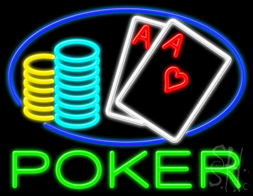 Multicolor Poker Clear Backing Neon Sign - 24 x 31 in.