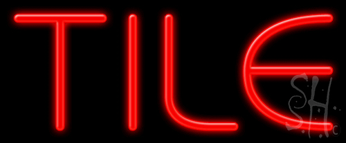 N102-1081-clear Red Tile Clear Backing Neon Sign - 10 x 24 in.