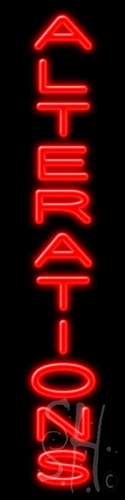 N102-1088-clear Red Alterations Clear Backing Neon Sign - 8 x 32 in.