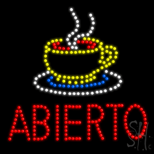 16 x 16 in. Abierto Animated LED Sign, Multi Color