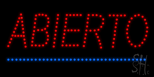 L-HSA165 Abierto Animated LED Sign 12" x 24"