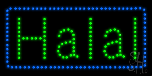 L-HSH0013 Halal Animated LED Sign 12" x 24"