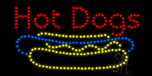 L-HSH0093 Hot Dogs Animated LED Sign 12" x 24"