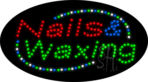 Nails And Waxing Animated LED Sign 15" x 27"