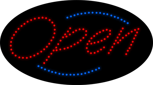 Open Animated LED Sign 15" x 27"