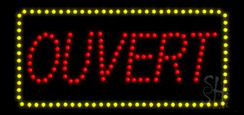 Ouvert Animated LED Sign 9" x 19"