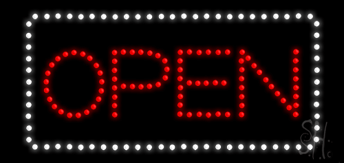 9 x 19 in. Open Animated LED Sign, Multi Color
