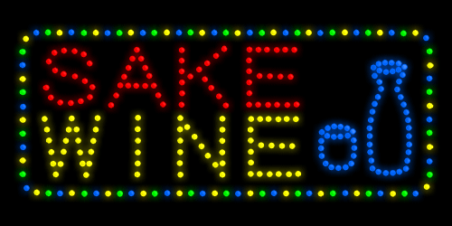 Sake Wine Animated LED Sign 12" x 24"