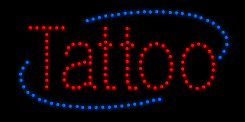 Tattoo Nimated LED Sign 12" x 24"