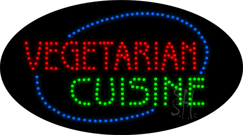 Vegetarian Cuisine Animated LED Sign 15" x 27"