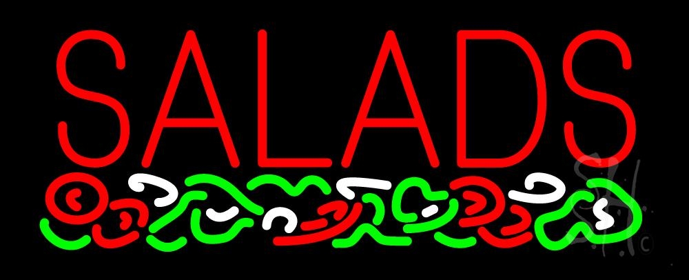 13 x 32 in. Red Salads Neon Sign - Red, Green & White