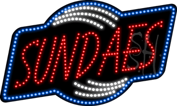 18 x 30 x 1 in. Sundaes Animated LED Sign - Blue, Red & White -  Altruismo, AL1748347