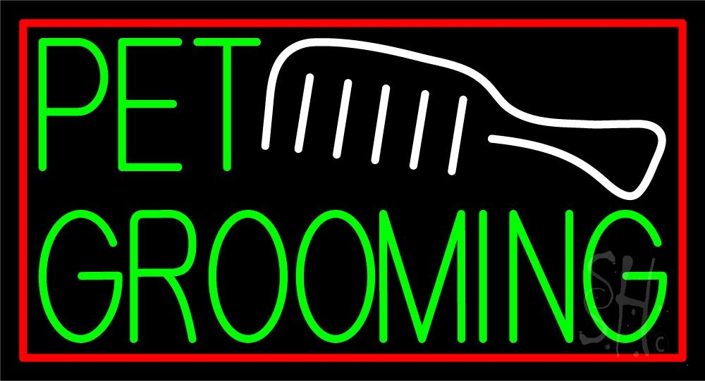 Everything Neon  Pet Grooming Block LED Neon Sign 13 x 24 - inches