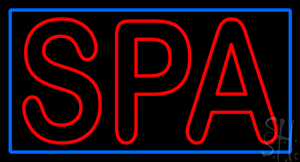 Everything Neon  Double Stroke Spa with Border LED Neon Sign 13 x 24 - inches