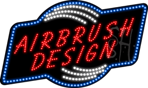 18 x 30 x 1 in. Airbrush Design Animated LED Sign - Blue, Red & White -  Altruismo, AL1750225