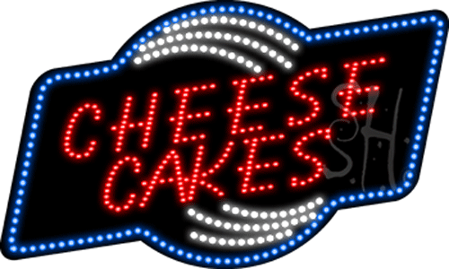 18 x 30 x 1 in. Cheese Cakes Animated LED Sign - Blue, Red & White -  Altruismo, AL1753650