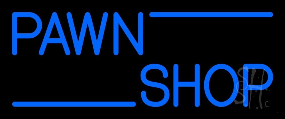 Everything Neon N105-2802 Blue Double Stroke Pawn Shop 1 LED Neon Sign 6 x 15 - inches -  The Sign Store