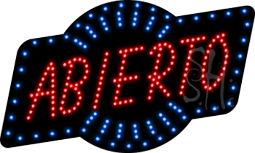18 x 30 x 1 in. Abierto Animated LED Sign - Blue, Red & White -  Altruismo, AL1755435