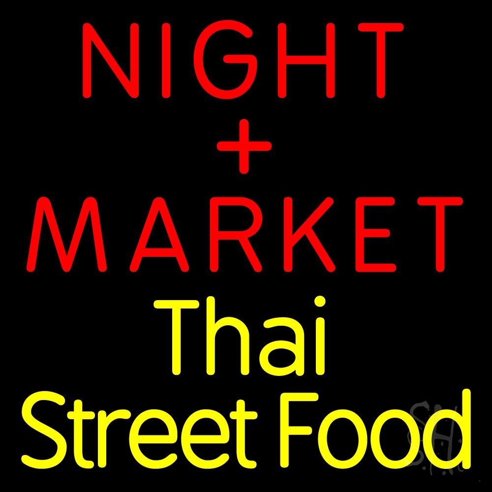 Everything Neon N105-2170 Night Market Thai Street Food LED Neon Sign 16 x 16 - inches -  The Sign Store