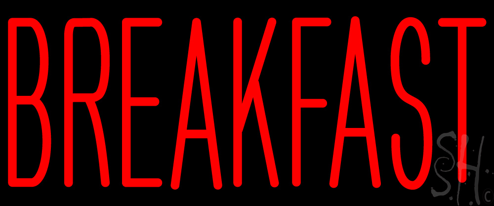 Everything Neon  Red Breakfast Block LED Neon Sign 6 x 15 - inches
