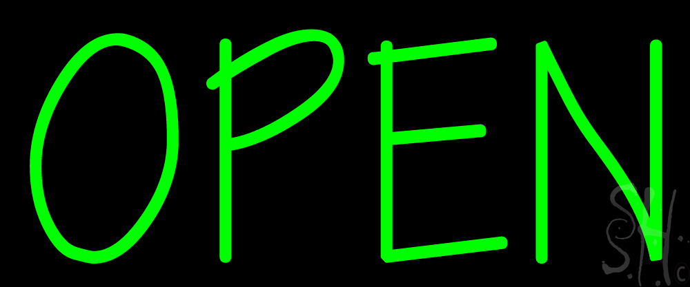 Everything Neon  Green Open LED Neon Sign 6 x 15 - inches