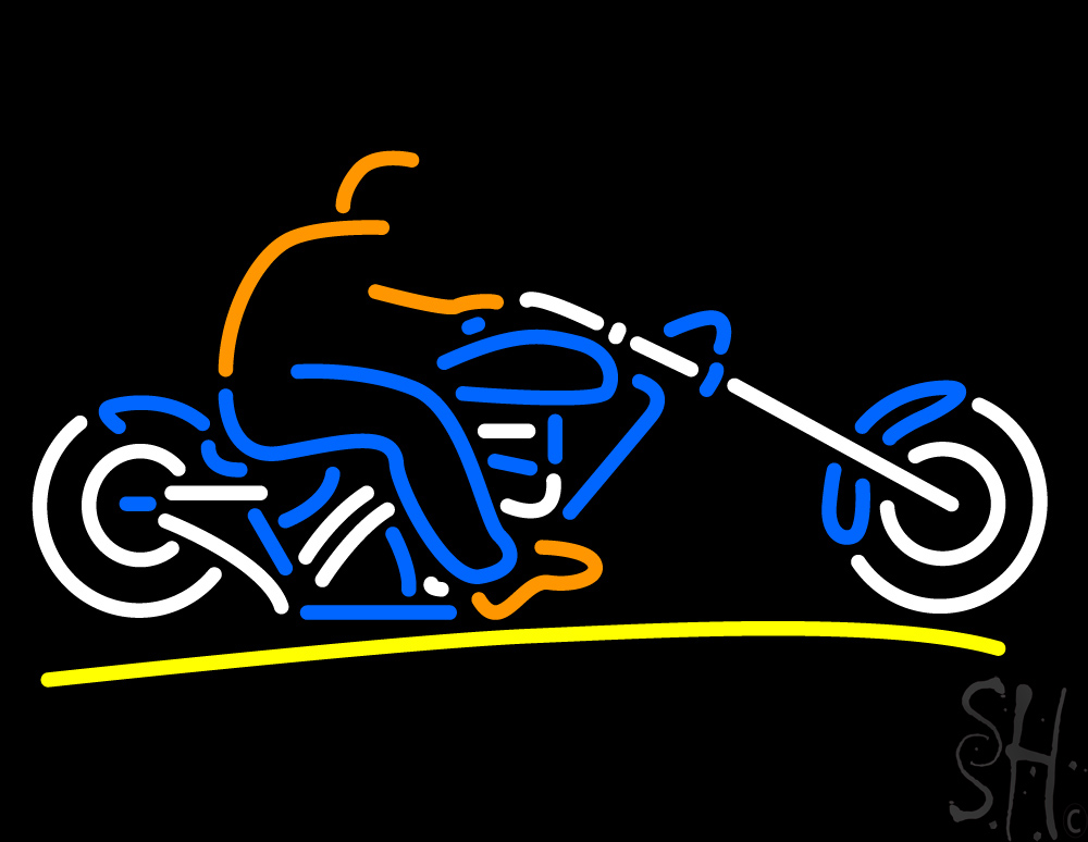 24 x 31 in. Motorcycle Neon Sign - Orange