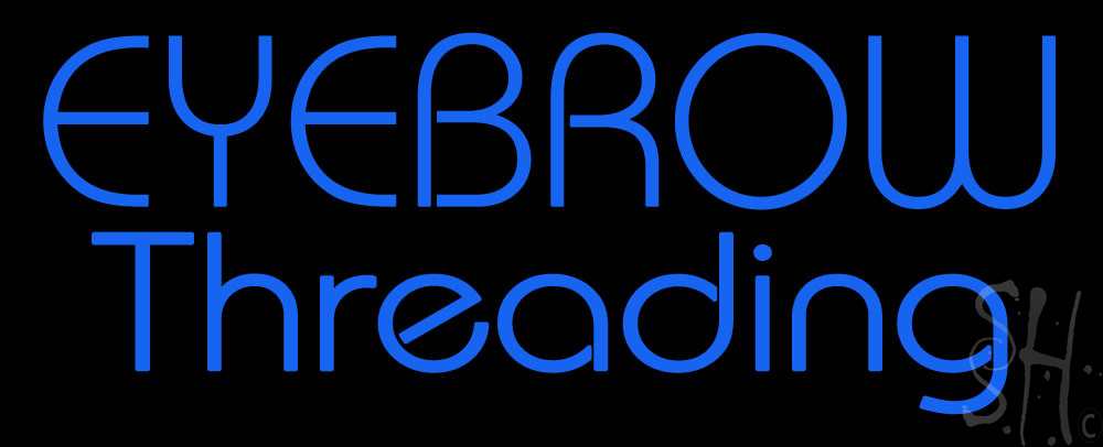 Everything Neon  Blue Eyebrow Threading LED Neon Sign 10 x 24 - inches