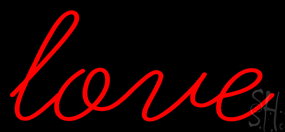 Everything Neon  Red Love LED Neon Sign 13" Tall x 28" Wide