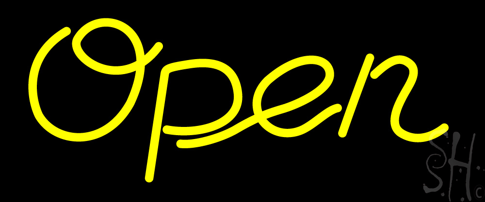 Everything Neon  Yellow Open LED Neon Sign 6 x 15 - inches
