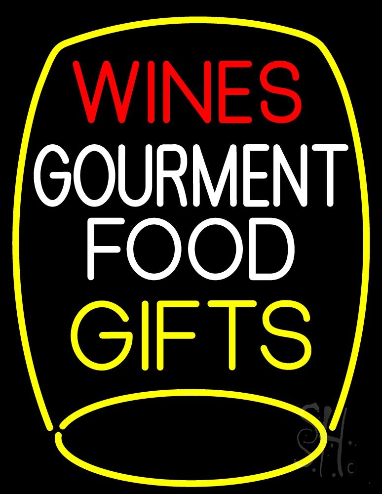 Everything Neon N105-6170 Wines Food Gifts LED Neon Sign 19 x 15 - inches -  The Sign Store