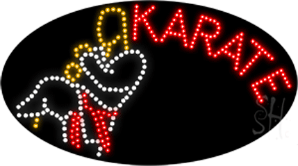 Karate Kick Animated LED Sign - White, Red & Orange - 15 x 27 x 1 in -  Altruismo, AL1748949