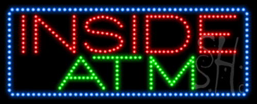 Everything Neon L100-7296 Inside ATM Animated LED Sign 13" Tall x 32" Wide x 1" Deep -  The Sign Store