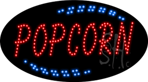 Everything Neon L100-9494 Popcorn Animated LED Sign 15" Tall x 27" Wide x 1" Deep -  The Sign Store