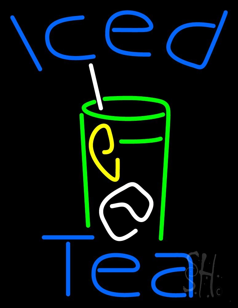 Everything Neon  Iced Tea With Glass LED Neon Sign 19 x 15 - inches