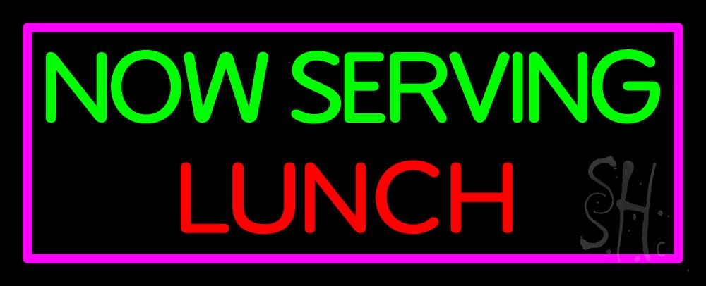 Everything Neon  Now Serving Lunch LED Neon Sign 10 x 24 - inches