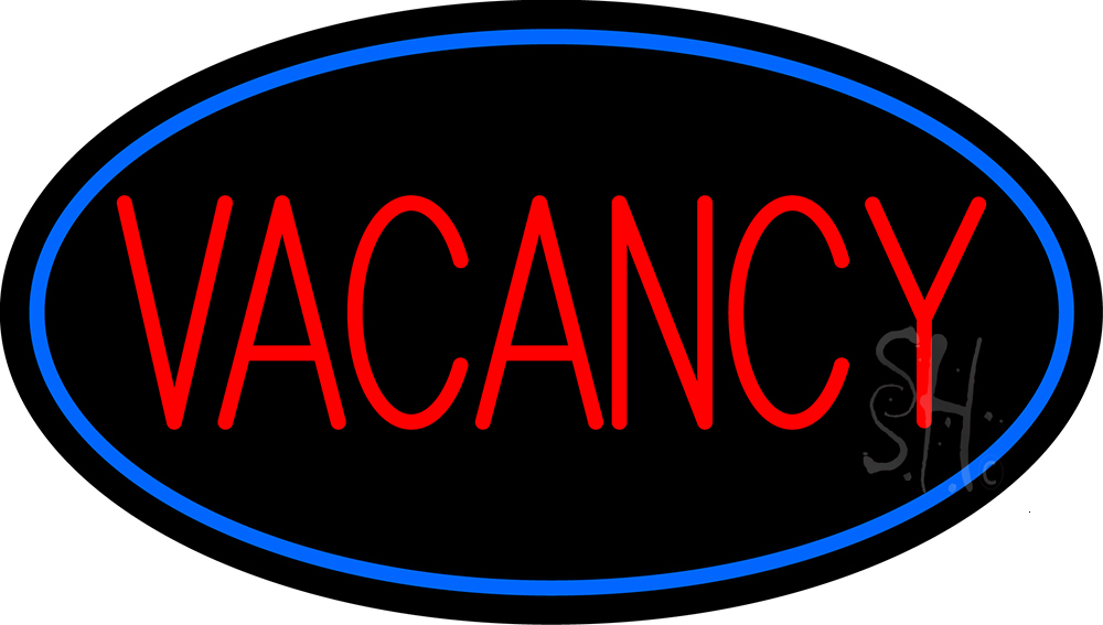 N105-16029-clear Red Vacancy with Blue Border Clear Backing Neon Sign - Red & Blue - 17 in. Tall x 30 in. Wide