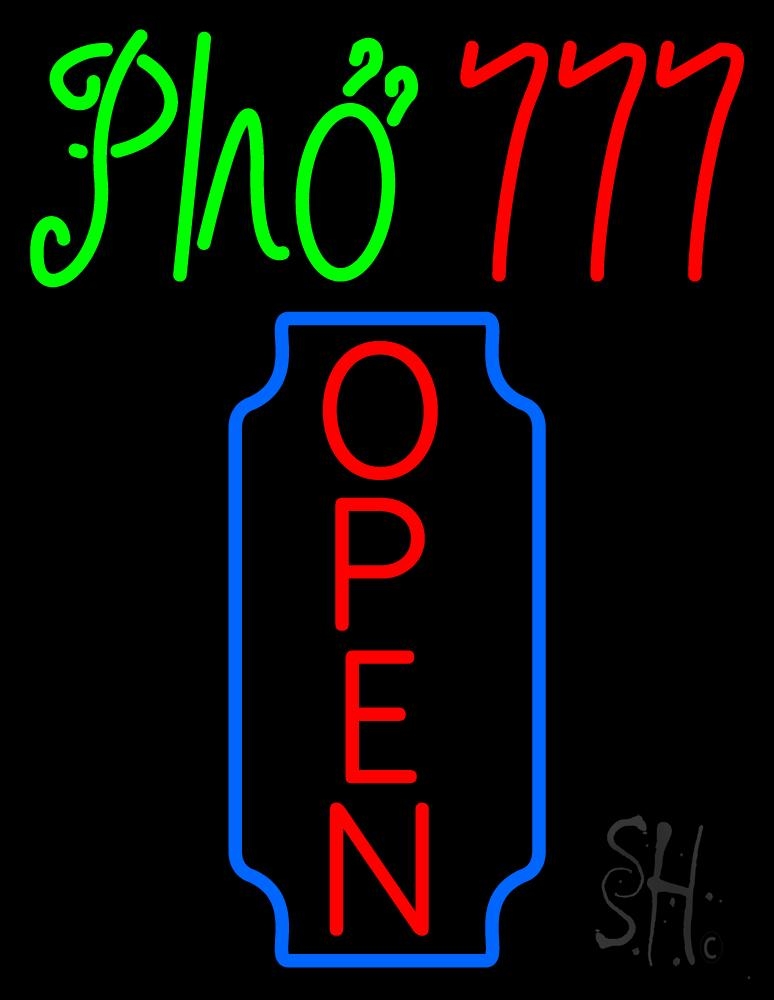 Pho Open Clear Backing Neon Sign - Red, Green & Blue - 24 in. Tall x 31 in. Wide